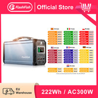 Flashfish Power Station 300W Portable AC Outlet 222Wh Solar Generator Energy Station Backup Power for Outdoor Camping RV Home