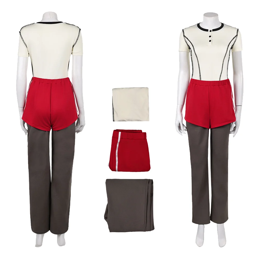 TV Stranger Eleven Cosplay Costume Gray Top Red Mini Skirt Outfit Women Little Girls Soft Halloween Party Carnival Disguise view 6
