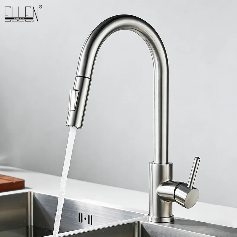 

Chrome/Black/Golden Pull Out Kitchen Faucets Hot Cold Water Stream Sprayer Spout Pull Down Tap Mixer Crane For Kitchen EL5407
