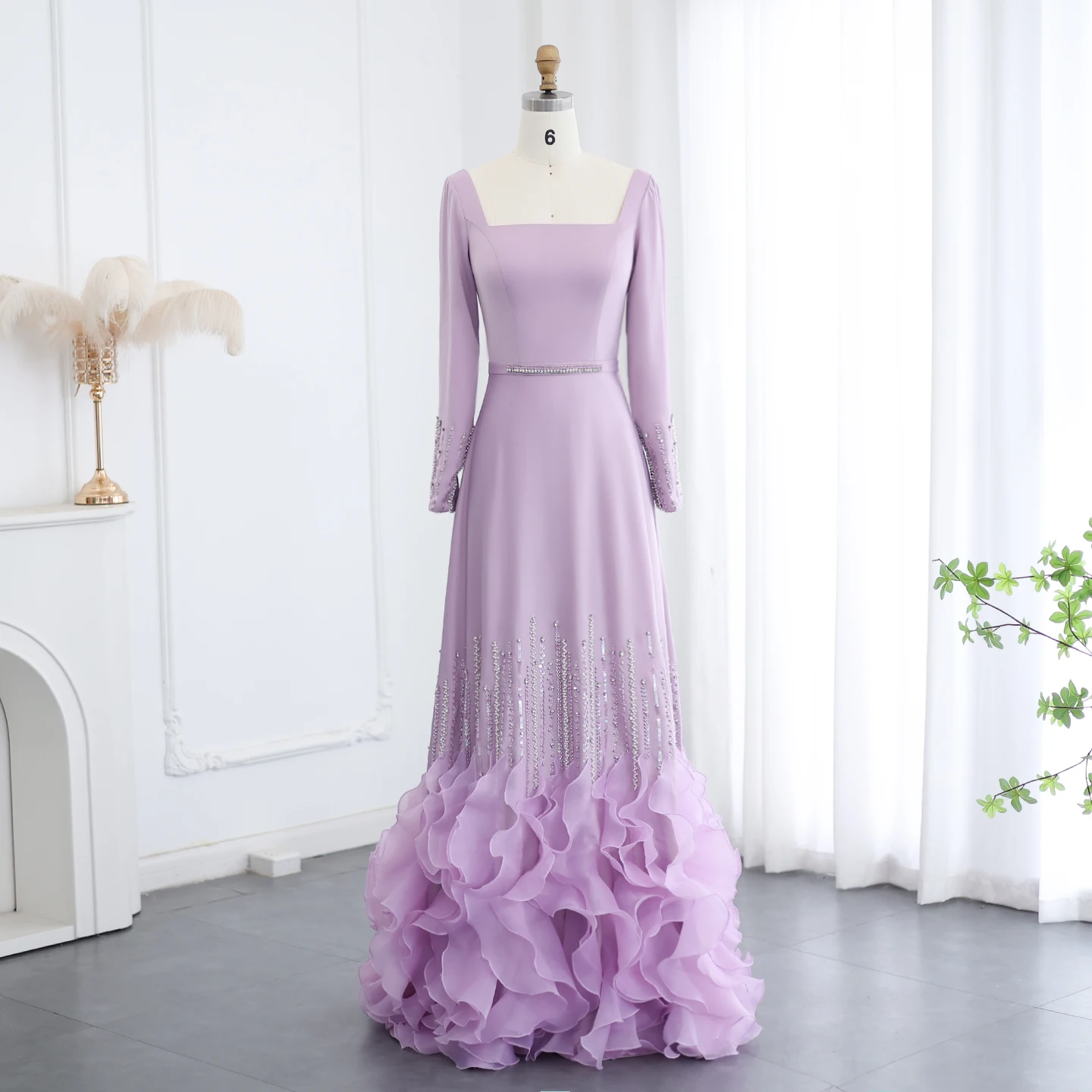 Sharon Said Luxury Lilac Ruffles Dubai Evening Dresses 2025 Saudi Arabia for Women Wedding Party Dresses SS579 Customized