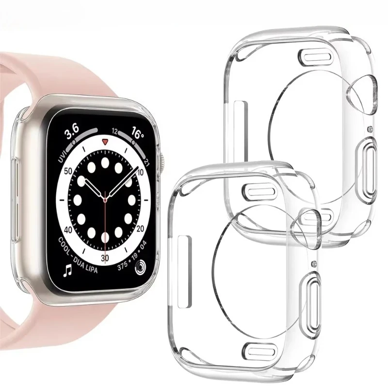 2PCS TPU Case For Apple Watch 46mm 42mm 44 40 45mm 41mm No Screen Protector bumper Full Cover iwatch series 11 10 9 8 7 SE 6 5 4