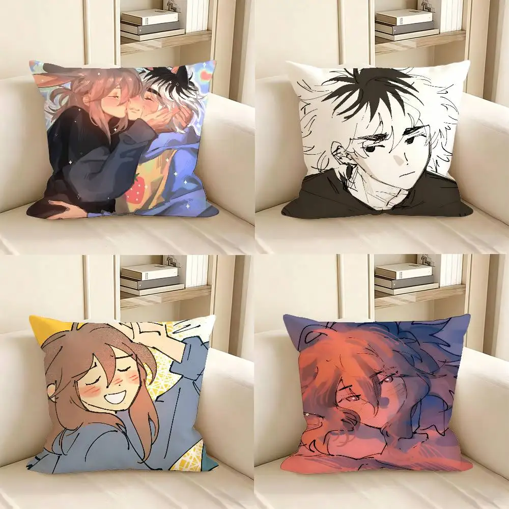 1pc C-herry Crush Pillow Case Fashion Square Pillowcase Bedroom Sofa Room Ins Decoration Leisure
