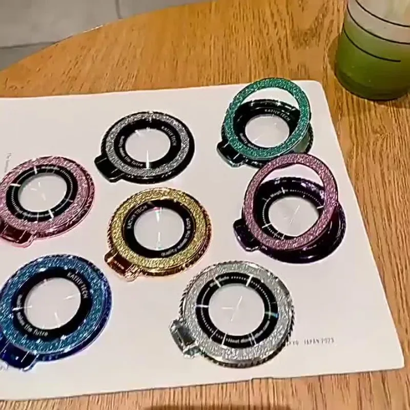Luxuriöser Glitzer-Ring-Griff, magnetischer Handyhalter, Fingerring für iPhone/Samsung/Xiaomi/Huawei, magnetische Halterung, Glitzer-Ständer – Detail 10