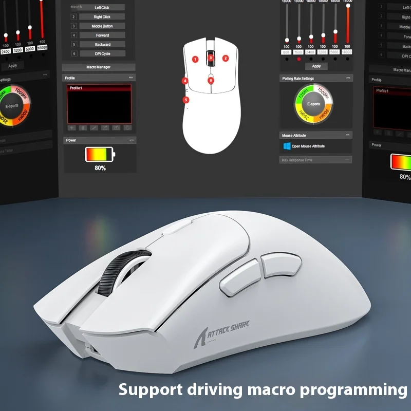 The New R1 Three-Mode Bluetooth Wireless Mouse Macro Programming 1000hz Rate Of Return Supports Usb/2.4g Three-Mode Game Gift