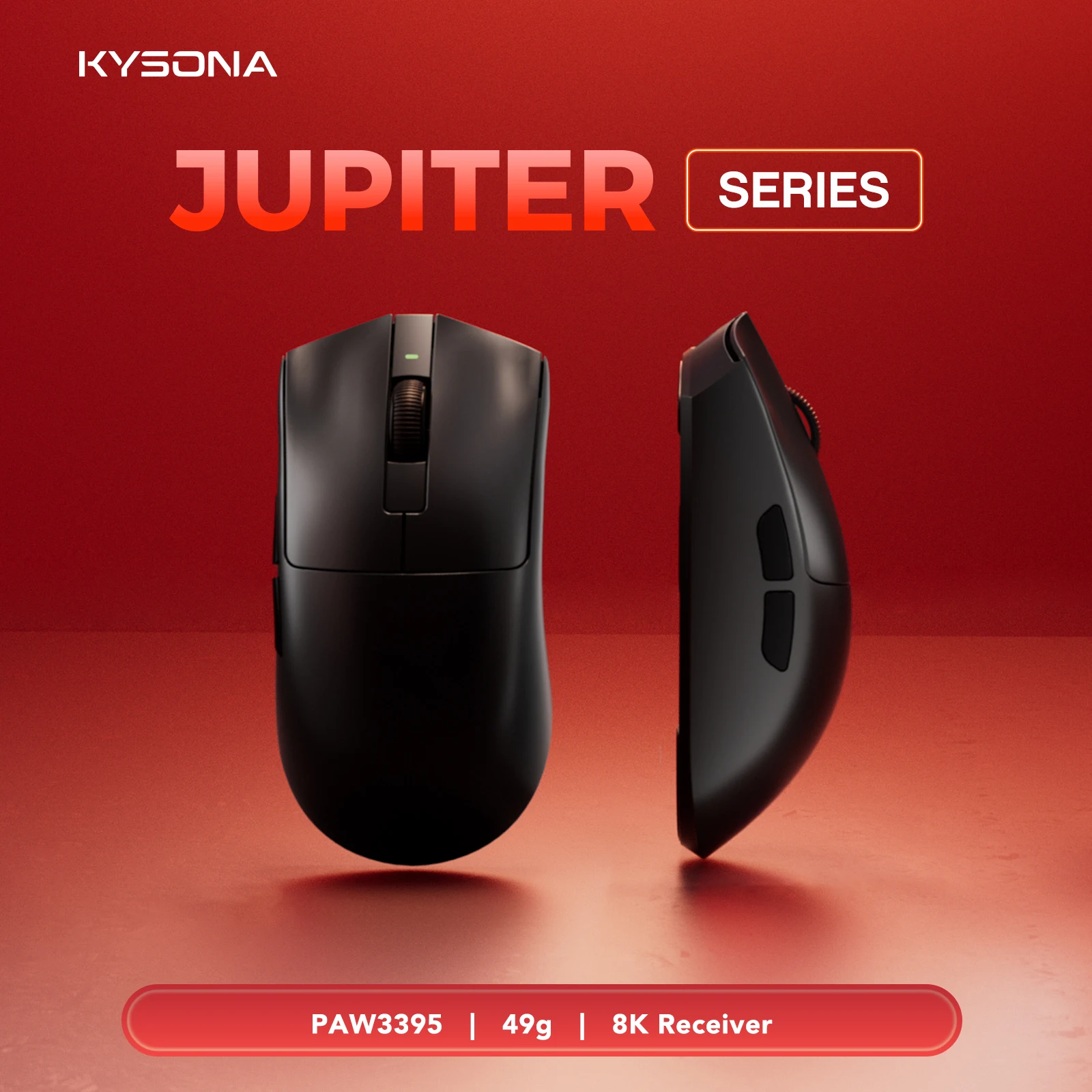 KYSONA  Jupiter Pro Lightweight Game Esports Office 3395 Sensor 8khz Receiver Wireless Rechargeable Mouse Is Worth Having