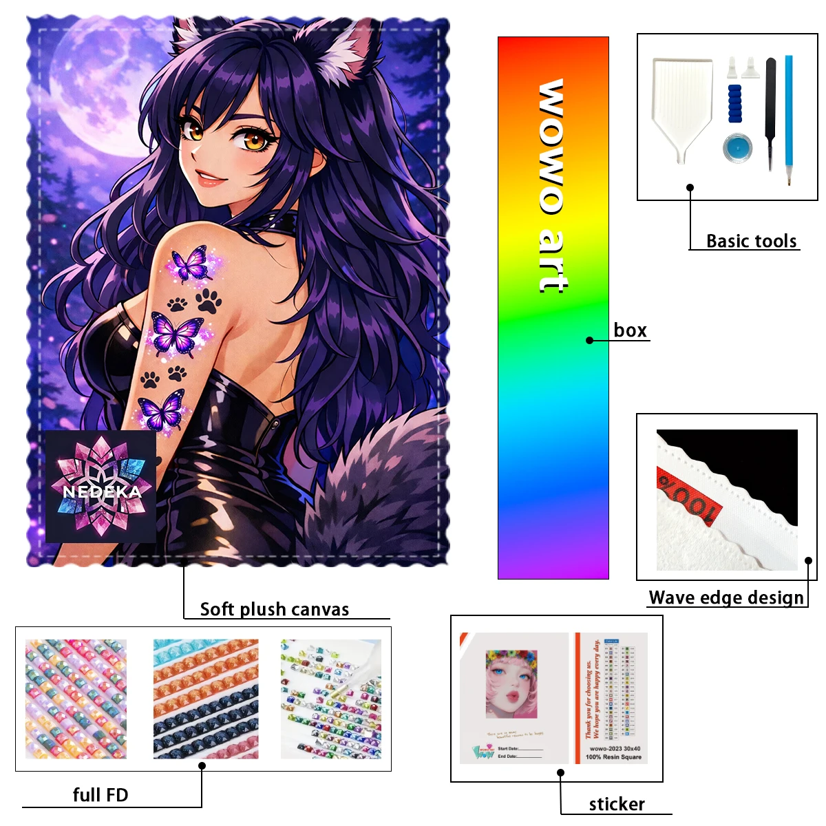

【NEDEKA_ Diamond Art】Девочка и бабочка, стразы Crystal AB, стразы FD, идеальные полимерные алмазы