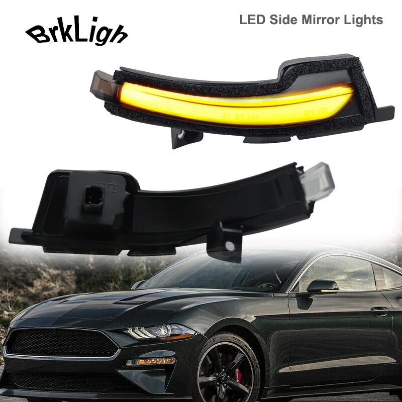 

2Pcs LED Dynamic Side Mirror Lights Turn Signal Blinker Lamps For Ford Mustang 2015-2017 Car Accessories OEM#FR3Z13B374A