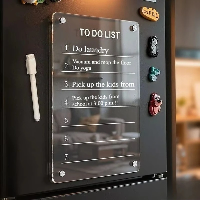 Premium Magnetic Fridge Calendar Whiteboard - Family Planner Dry Erase Chore Chart Memo Notepad for Kitchen Home