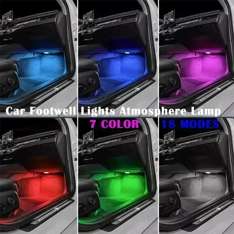 2PCS automobile LED interior footrest space atmosphere lamp for Seat at ECA Leon Ibiza ST Toledo 2013-2019 automobile interior