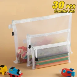 Mesh Zipper File Bag Waterproof Moisture-proof Zipper Folder Toy Storage Bag Storage Tools Cosmetic Organization Bag