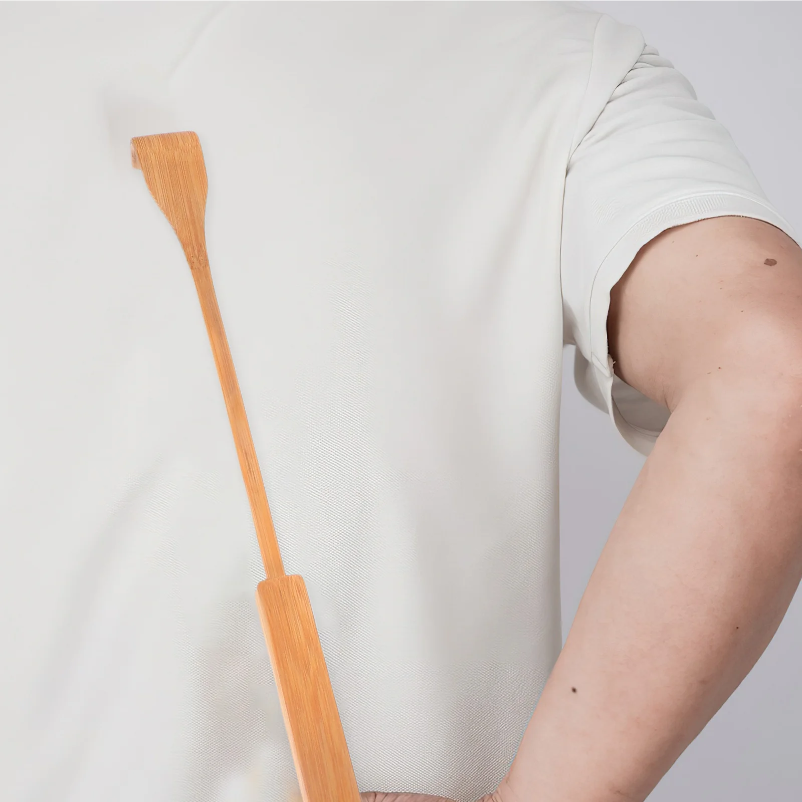 Arranhador traseiro de bambu durável, design dobrável, ergonômico, artesanal, portátil, ferramenta de auto massagem, textura natural, uso em viagens