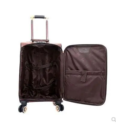 Herren 20-Zoll-Roll-Reisegepäck PU-Lederkoffer 24-Zoll-Reisewagen Gepäcktasche Trolley-Tasche 18-Zoll-Spinner-Koffer