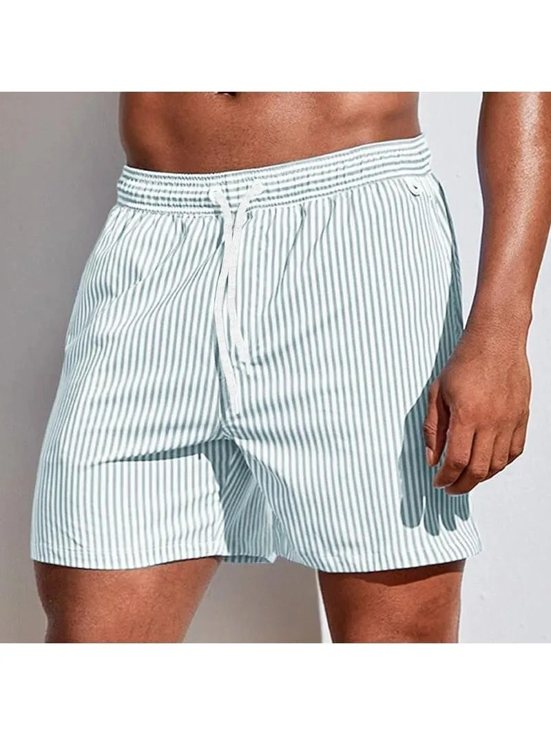 Simple Vertical Stripes Pattern Short Pants For Men Summer Casual Daily Wear 3D Printed Beach Shorts Loose Vacation Swim Trunks