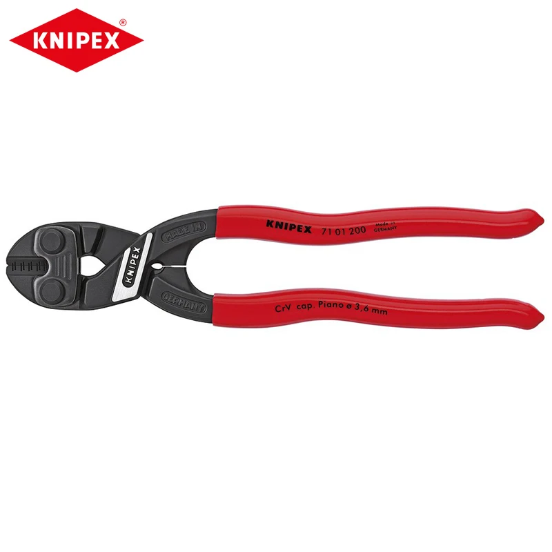 

KNIPEX 71 01 200 CoBolt Compact Bolt Cutter 8-Inch Chrome Vanadium Steel High Leverage Cutters