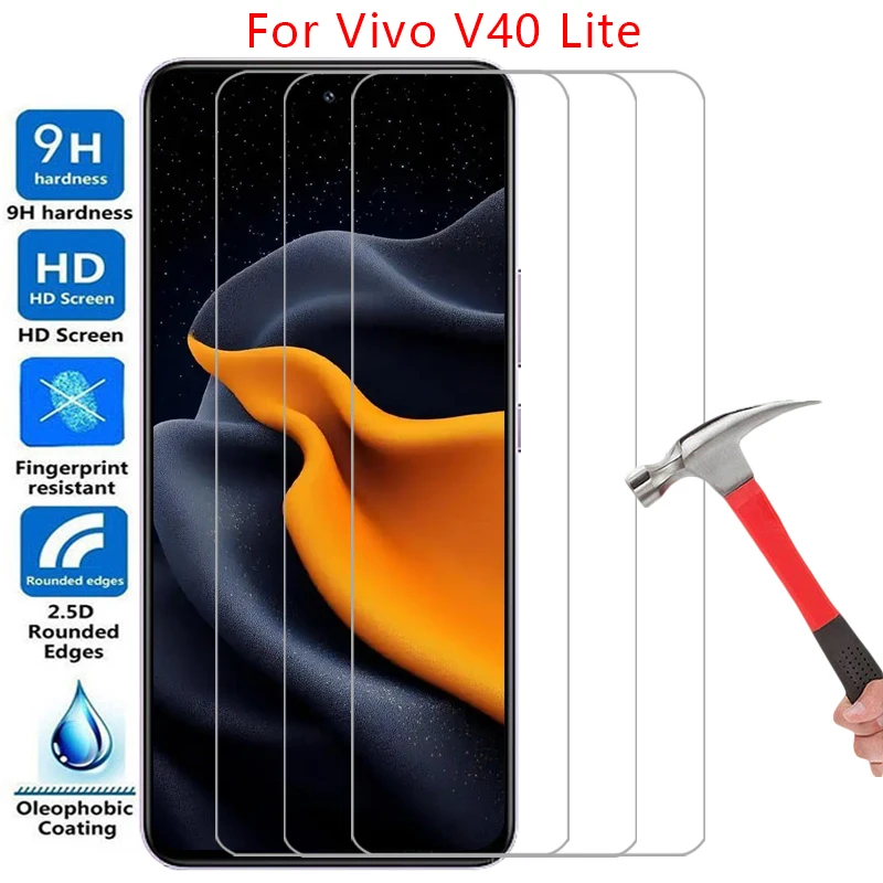 Чехол для телефона Vivo V40 Lite 4G/5G, защитное стекло для Vivo V40, V40V, V40Lite, V40Lite5G, задняя крышка, 360-градусный чехол LiteCase