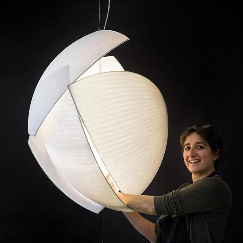 

Voiles Pendant Lamp Designer Wabi Sabi Fabric Led japanes style light Living Dining Room Home decoration dining table lighting
