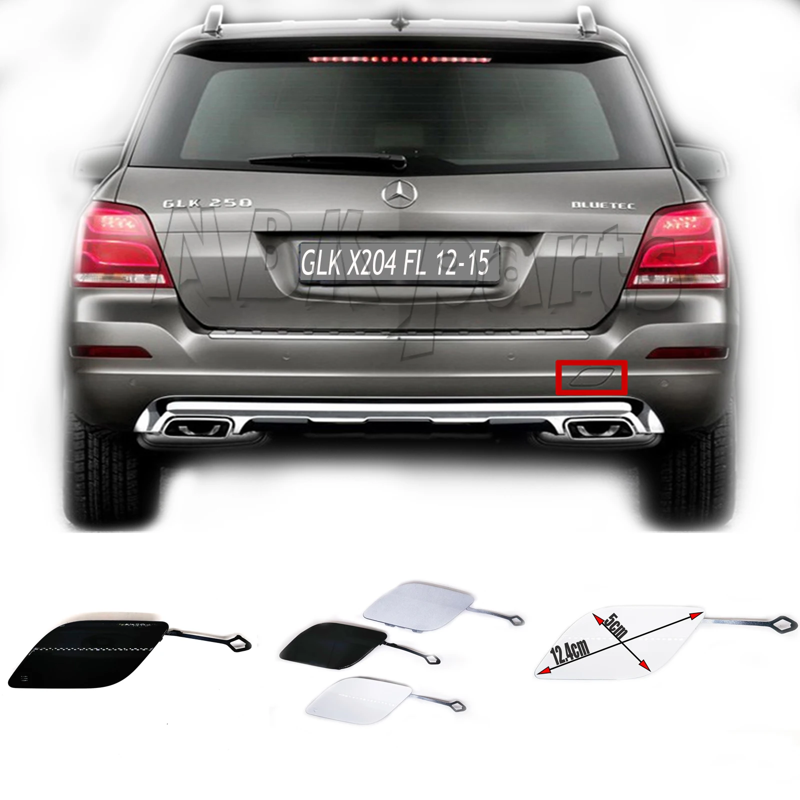 Fit 12-15 Mercedes-Benz GLK Facelift X204 W204 GLK200 GLK220 GLK250 GLK300 GLK350 A2048851224 Rear Tow Cover