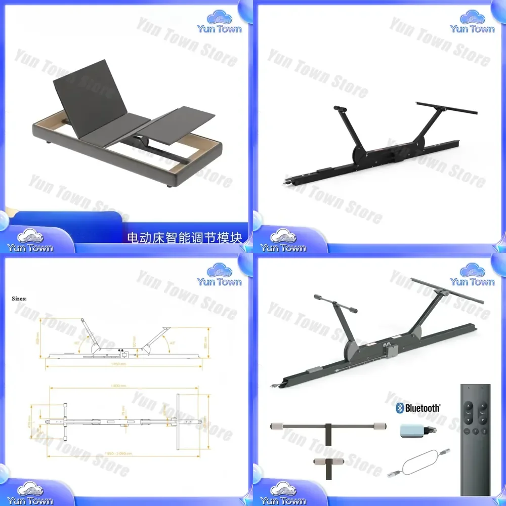 Smart Bed Frame for RV Adjustable Electric Lift Bed for Household Small Space Multi-Function Automatic Height Adjustable Bed