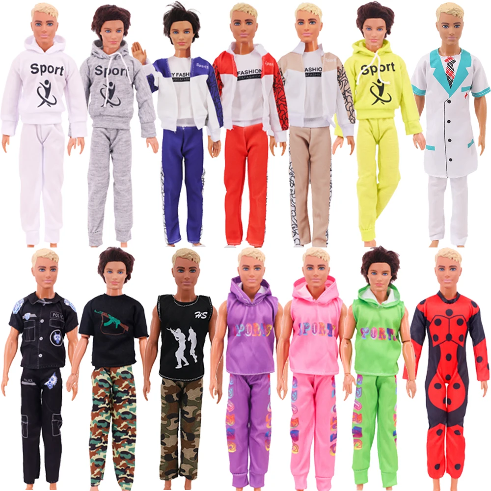 Handmade Ken Doll Clothes T-shirt + Trousers For Barbie Dress Accessories Fashion Daily Clothing Toys For Gils Birthday Gift