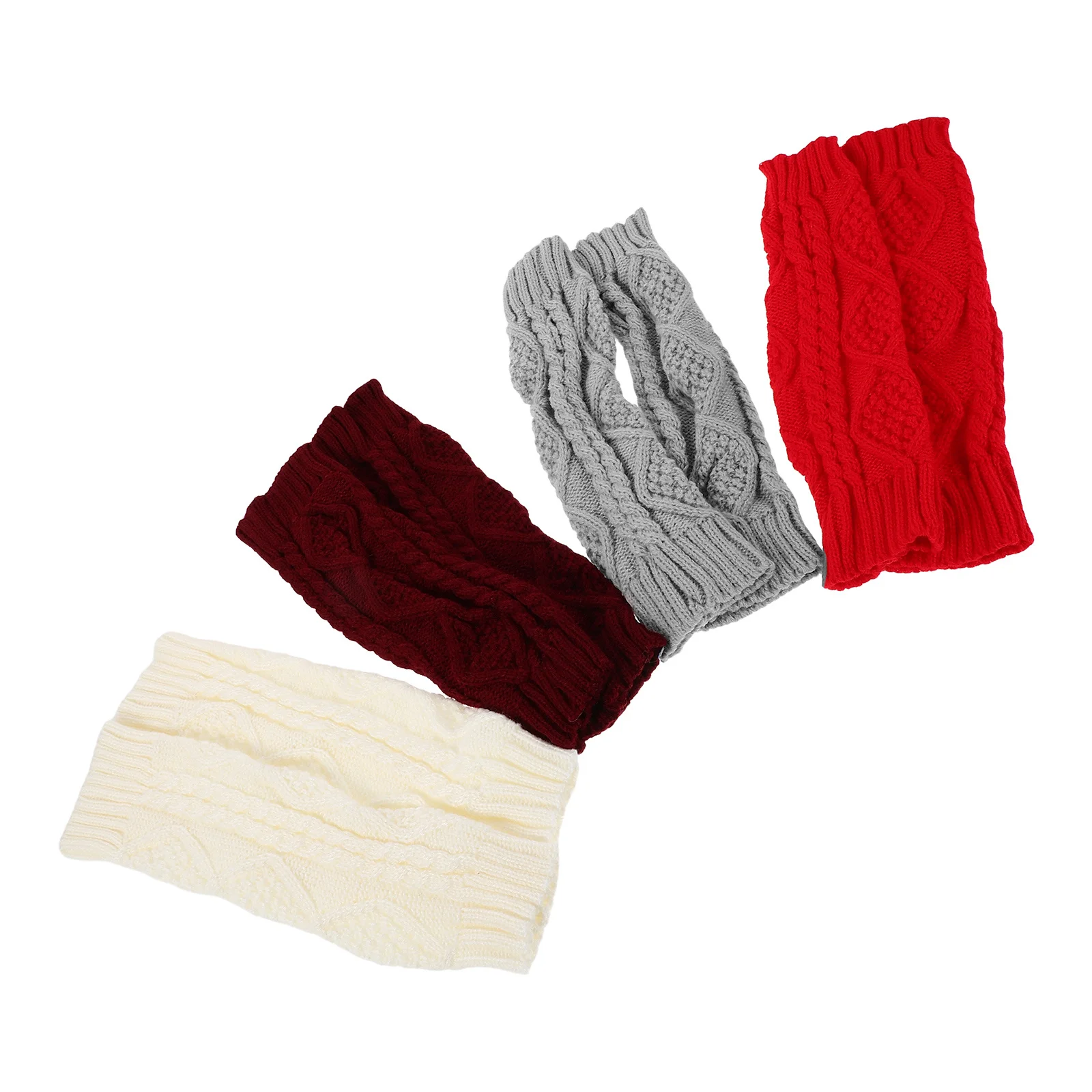 

8Pcs Knitted Fingerless Arm Warmers Long Thumb Hole Gloves Enhanced Insulation for Outdoor Winter Activities Soft Skinfriendly