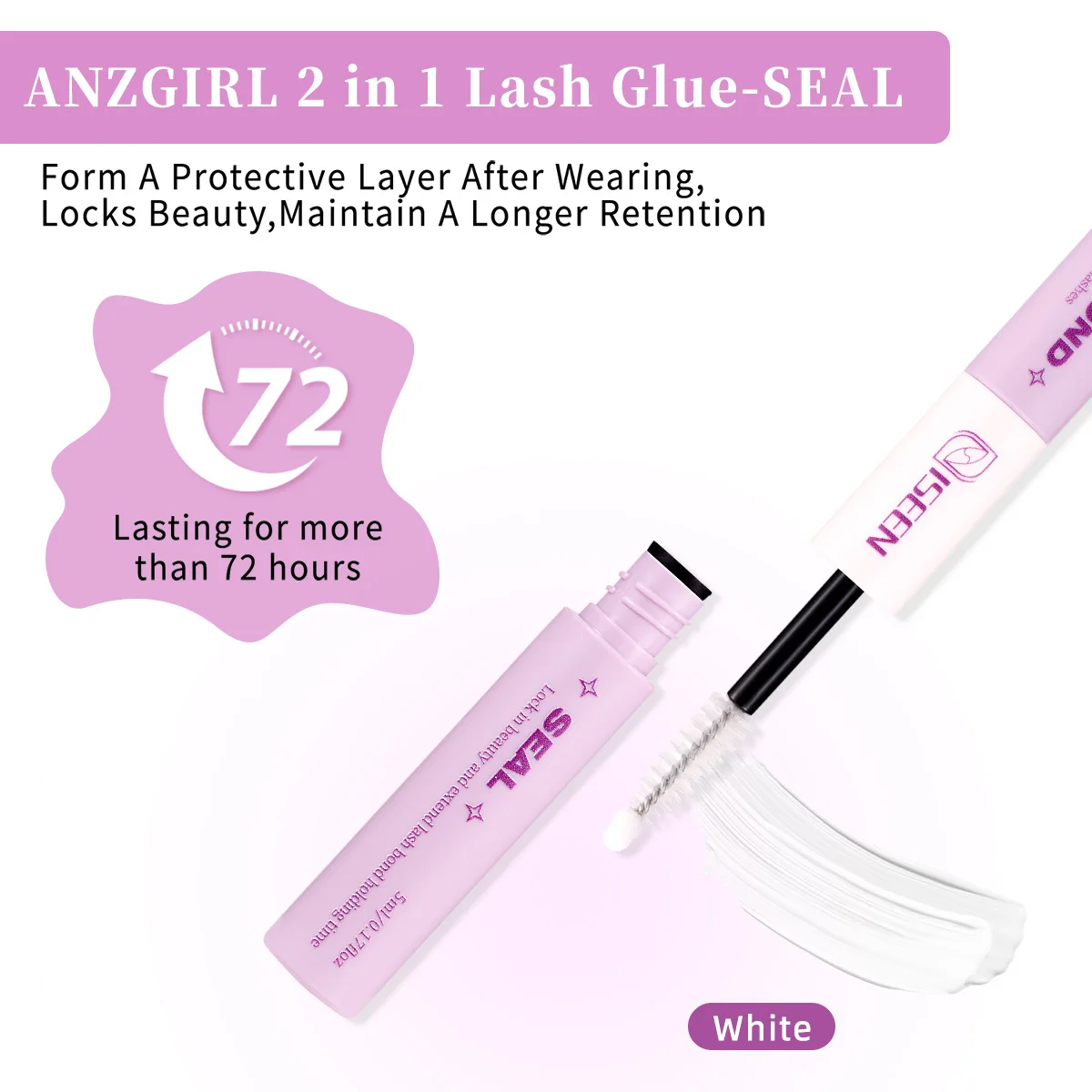 ISEEN DIY Eyelash Extension Kit Individual Eyelashes Kit with Lash Bond & Seal and Lash Tweezers and Brush