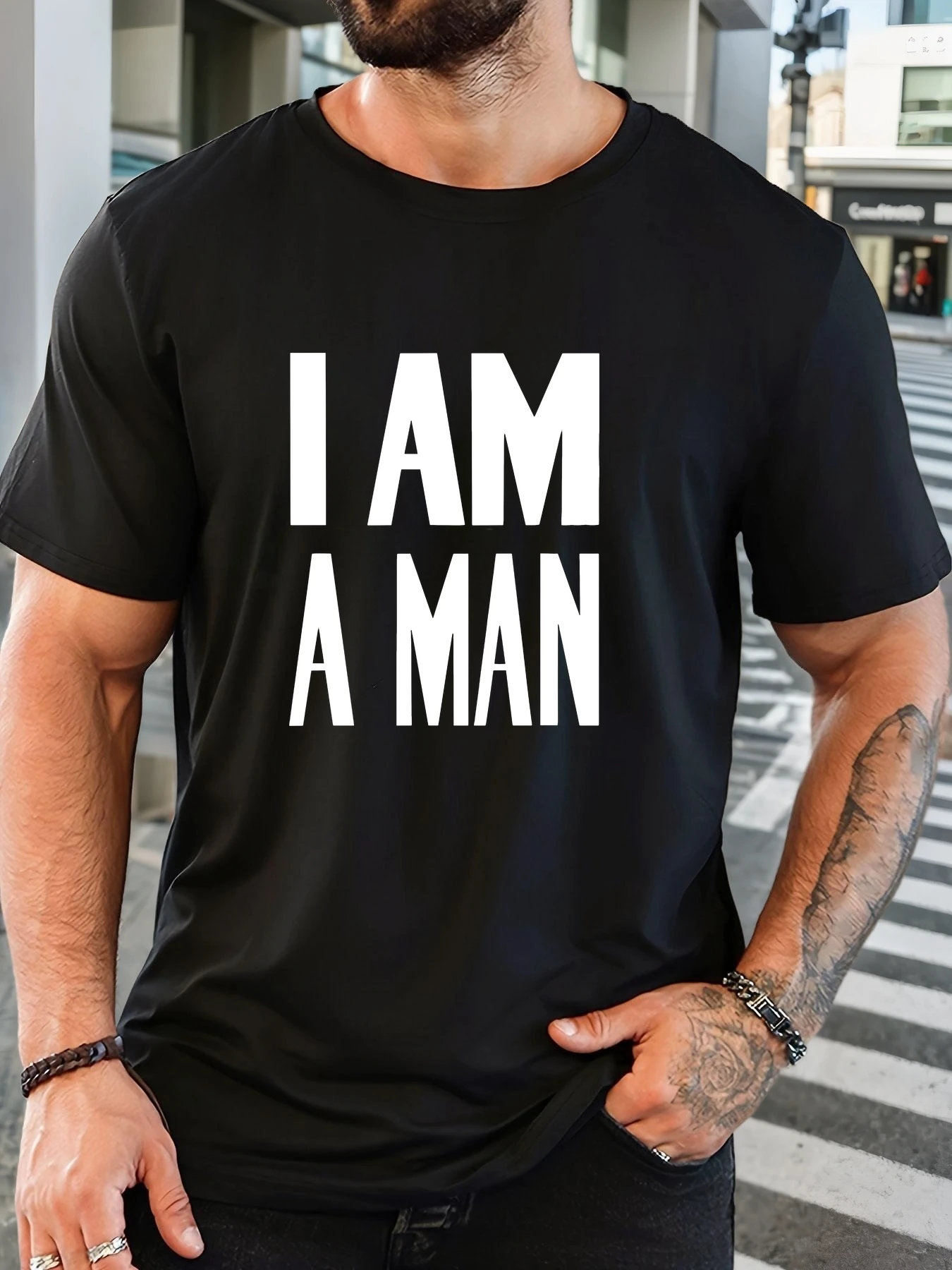 

‌2025 Summer Men's Cotton Oversized Tee English Letter Print Casual Streetwear Short Sleeve Breathable Round Neck Free Shipping‌