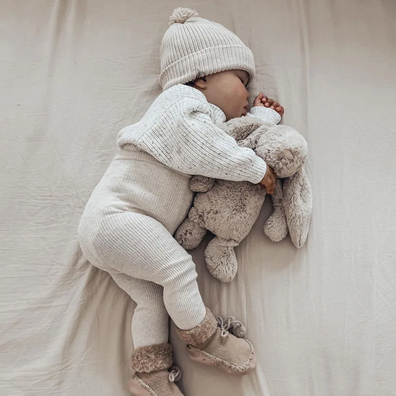0-5t Neugeborenes Kind Baby Mädchen Winterkleid ung Strick pullover Top Neugeborener Baby pullover warmes dickes Strick outfit