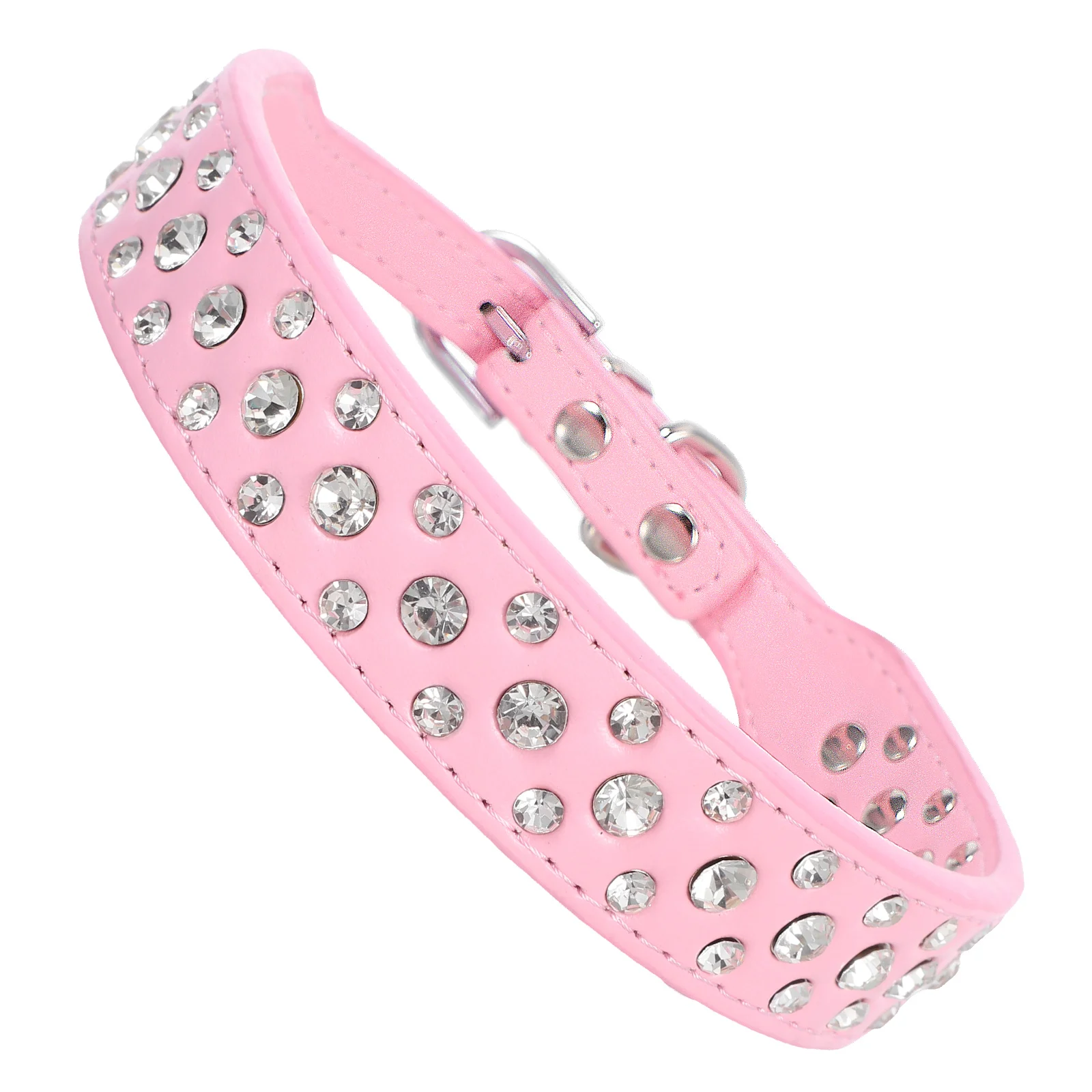 

Pet Rhinestone Necklace Dog Collar Cute Girl Small and Medium Dogs Adjustable Pu Bling Puppy Crystal for Glitter