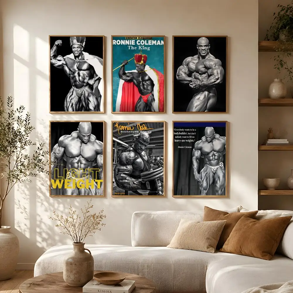 Bodybuilder Ronnie Coleman Poster Self Adhesive Bar Wall Decal Waterproof Vinyl Sticker Modern Art Wall Poster Cafe Home Decor