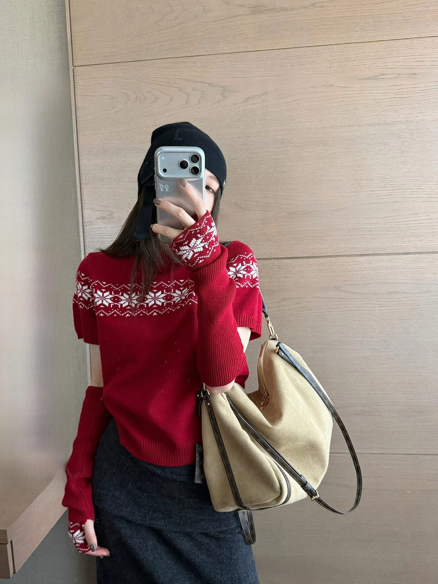 

NingSi Fair Isle Texture High Collar ort Sve Women's Sweater Slim Fit Casual Sle Spring New Arrival Top