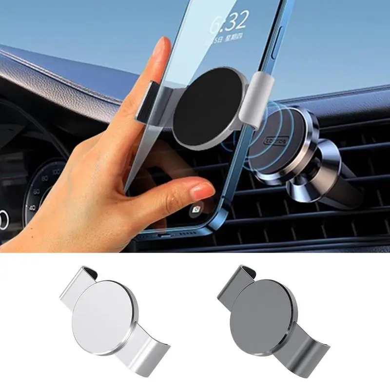 Metal Phone Clamp For Magnetic Car Mount Phone Clip For Magnet Phone Car Holder For IPhone Samsungxiaomi Smartphone