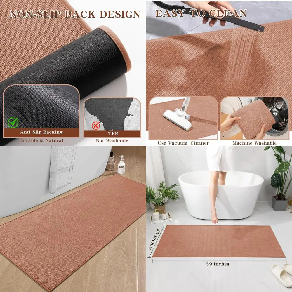 

Large 59x24 Dark Pink Ultra Thin Non-Slip Quick-Dry Absorbent Bathroom Mat