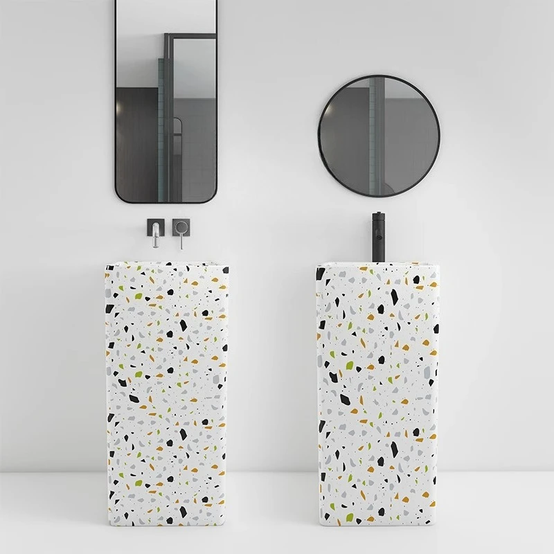 

Column basin Washbasin Ceramic original design Hotel bathroom Washbasin integrated floor column basin