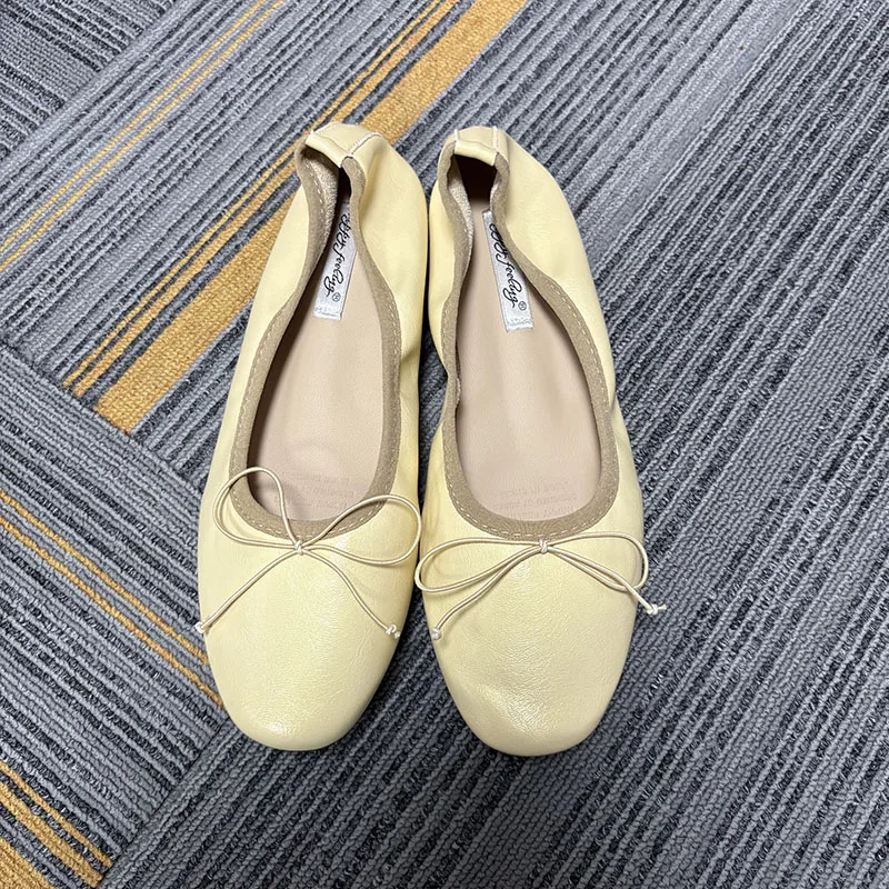 Neue modische Damen-Ballerinas mit runder Spitze, flache Slip-On-Schuhe, weiche, bequeme, elegante Damenschuhe mit flachem Absatz – Detail 19