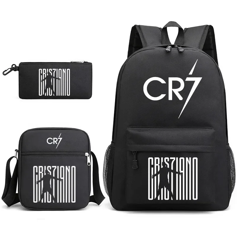 CR7 Mochila Fashion Backpack Large Capacity Student School Bag Travel Backpack Laptop Storage bag Bookbags cosplay bag 3Pcs Set