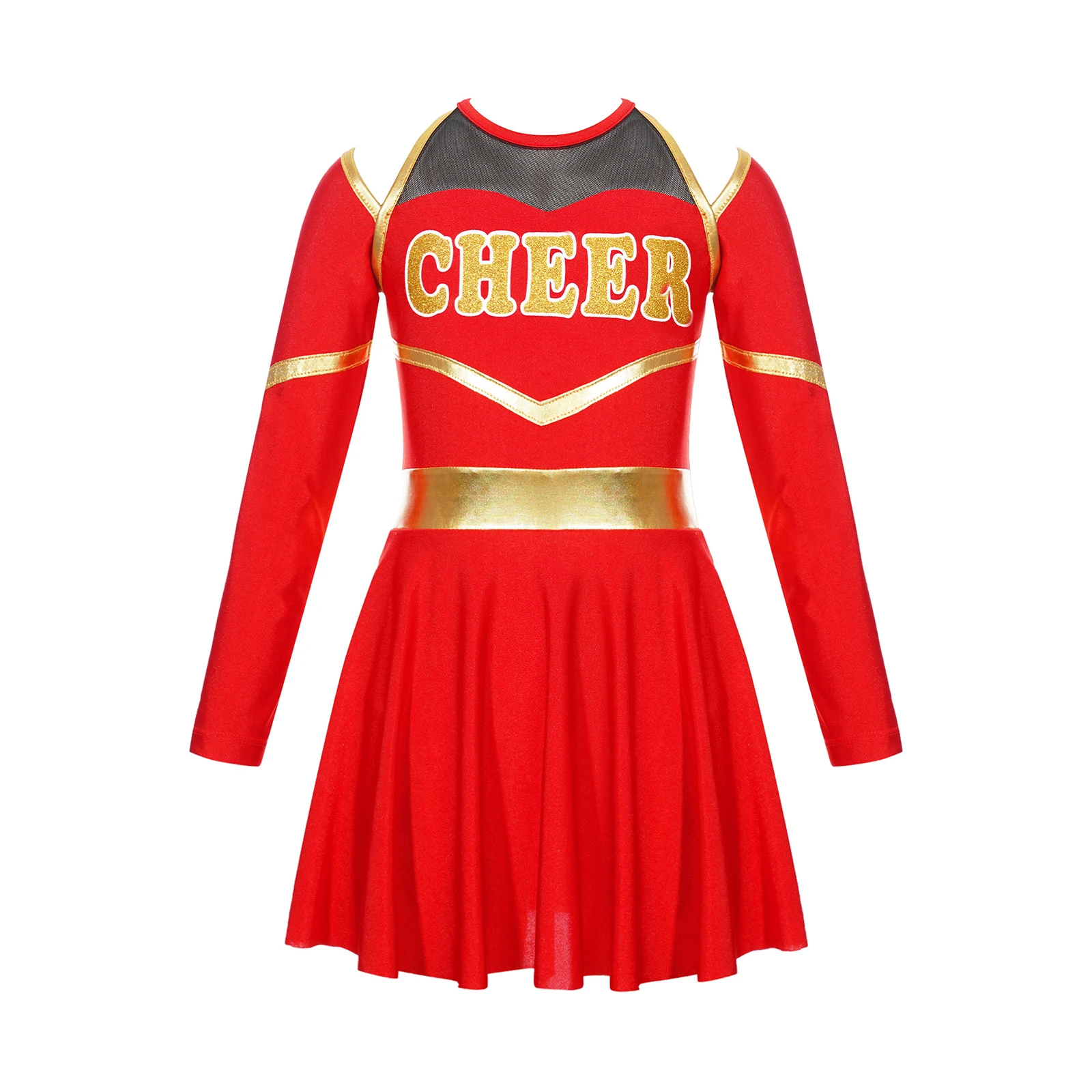 Kids Cheerleading Uniform Dress School Girls Cheerleader Costumes Children Cheering Team Clothes Sets for Dancing Competition