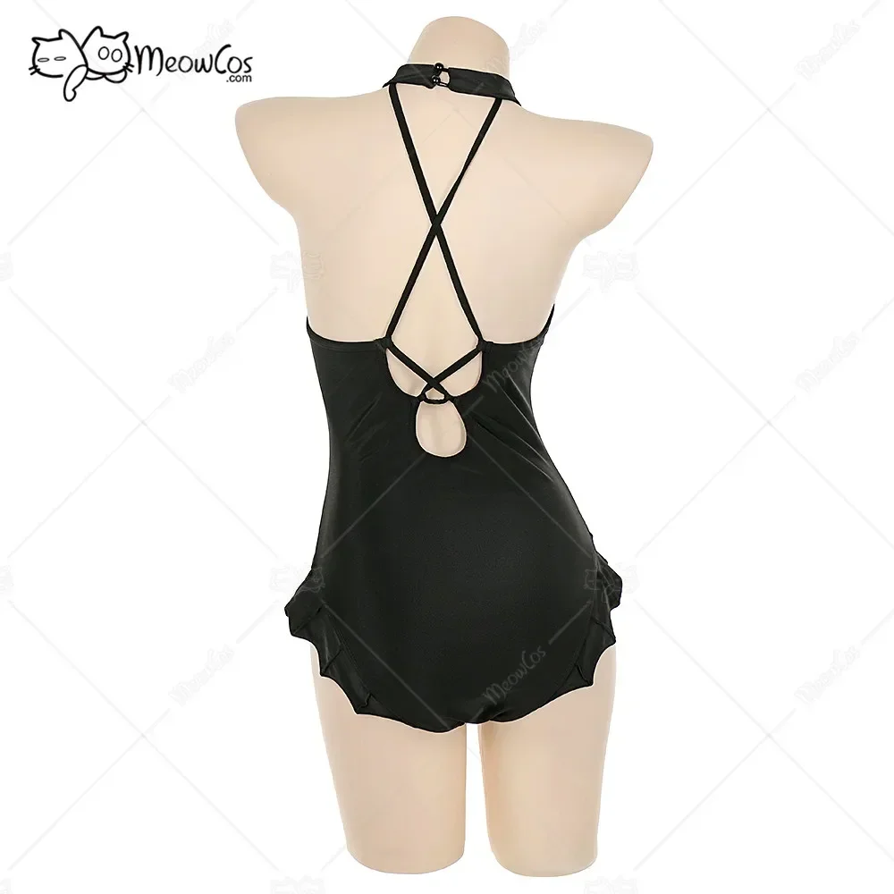 Us Stock Meowcos Women Swimsuits for Women Bat Style Bathing Suit Front Crossover Tummy Control One-piece Swimwear with Gloves view 3