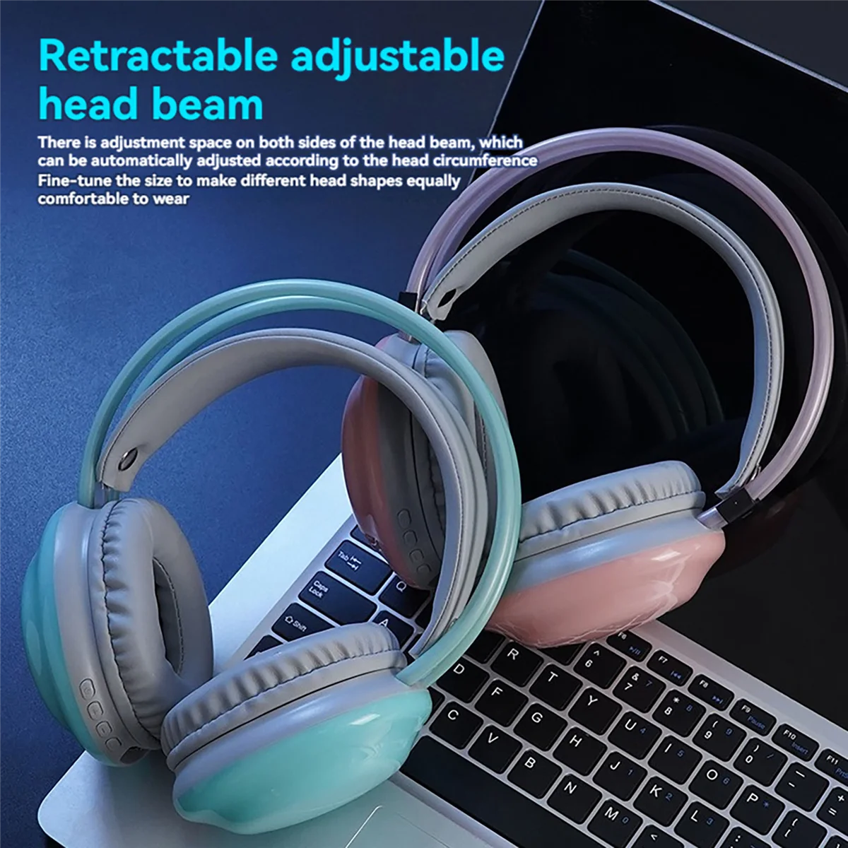 A57G-RGB Gaming Headphones Bluetooth Wireless Headphone E-Sports Game Headset Dynamic Lightingcomputer Headphone Pink