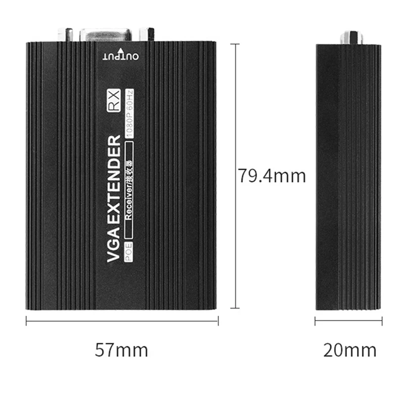 150M VGA Netwerk Extender RJ45 VGA Extender Audio Zender Ontvanger Ondersteuning POE Voeding UK Plug 1Set