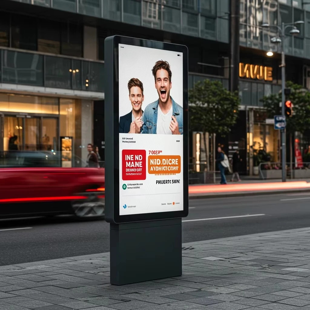 MWE Advertising Kiosk Outdoor Mini LED Display 55 Inch IP65 Waterproof Screen with 3000Nits for Window Display