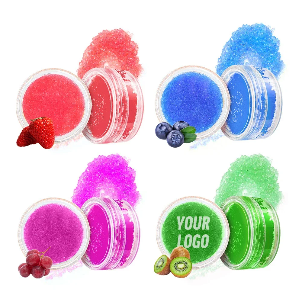 

Custom Logo Fruit Lip Scrub Private Label Moisturizing Nourishing Exfoliating Massage Makeup Wholesale Cruelty Free Without Box