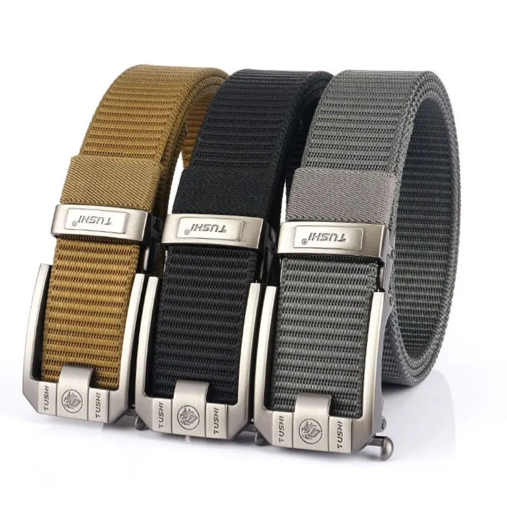 Luxury Retro Letter Men Nylon Alloy Belt Non-porous Classic Pin Buckle Belt Versatile Thicken Casual Belts Jeans Matching