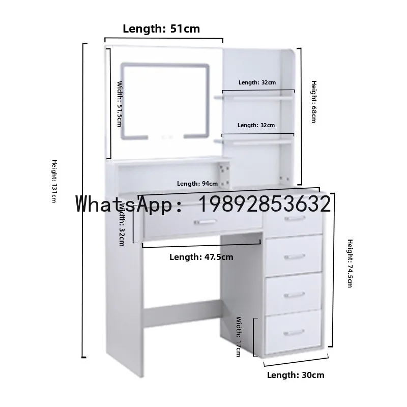 

CZ Hair Salon Makeup School, Hairdressing and Beauty Mirror Table, Photo Studio, Wedding Dress Shop Fitting Mirror Table