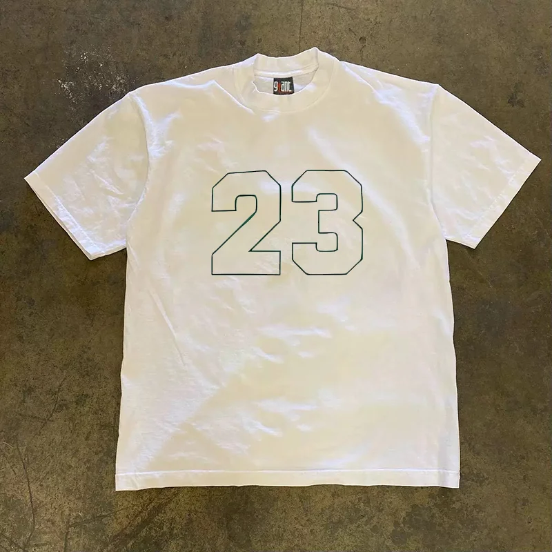Loose Fit Short Sleeve T-Shirt Pure Cotton Double Thread Women's Style Heavyweight Couple's Tee Casual Summer Fashion