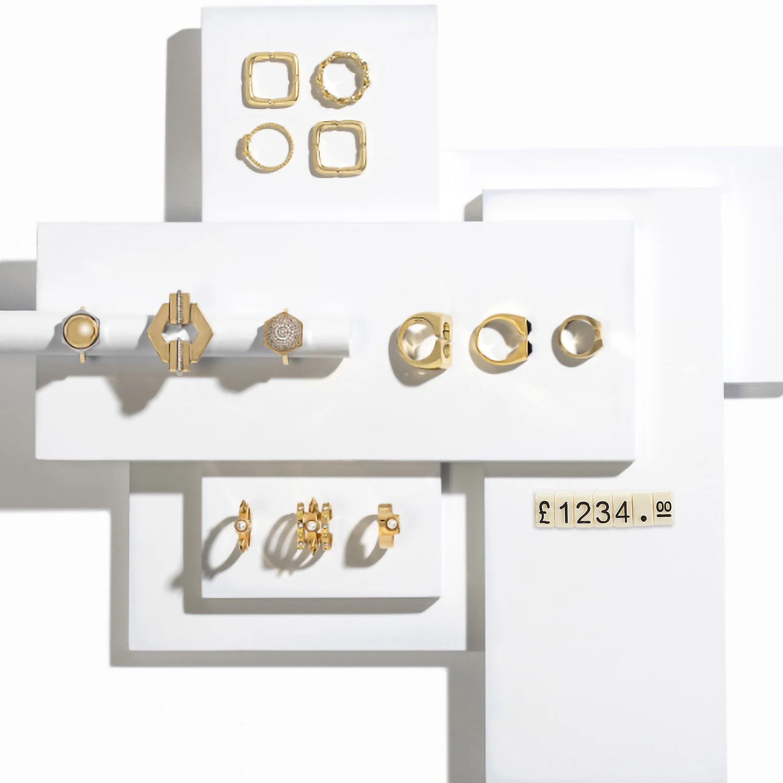 

20 шт., куб для отображения цены, регулируемая подставка из алюминиевого сплава для ювелирных изделий, розничный счетчик, блок цены, этикетка-органайзер, папка