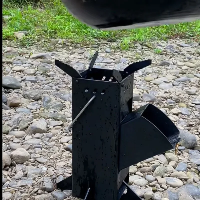 Integrated Outdoor Folding Wood Stove, Camping Picnic, Picnic Cooking, Travel, Car Portable Firewood Stove, Heater Cooktops - view 4