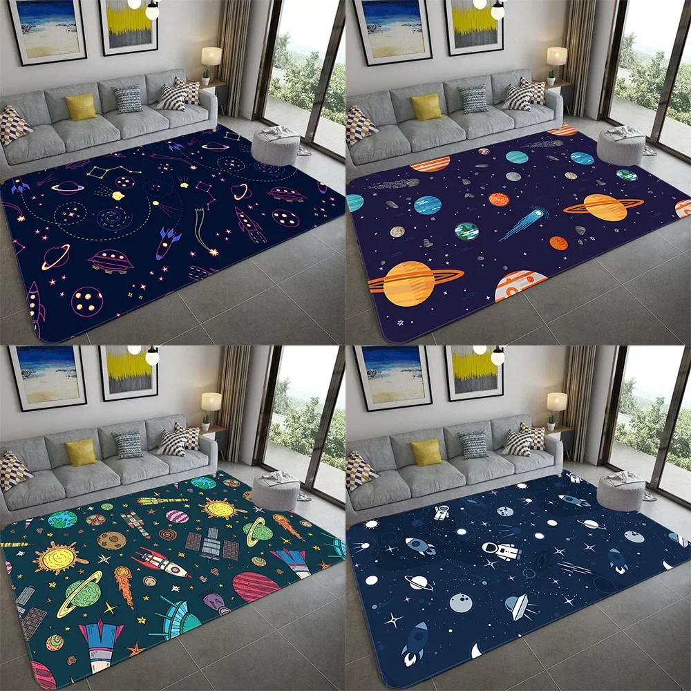 

Children's Game Mat Room Bedroom Bedside Carpet Floor Home Cartoon Space Universe Planet