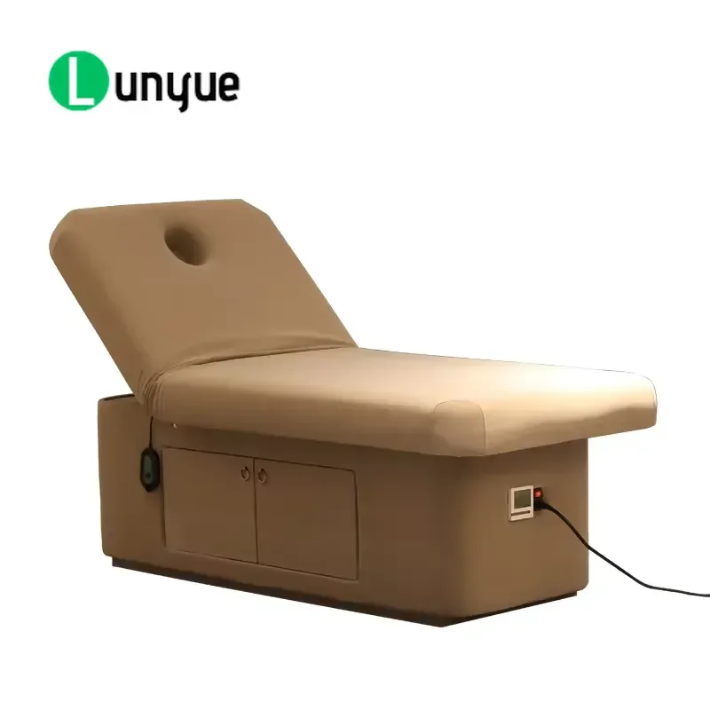 Electric Spa Massage Bed with Cabinet Multifunctional Beauty Body Care Professional Furniture Customized for Clinic