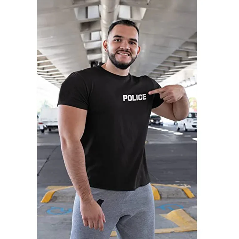 Law Enforcement Tee - Police EMS FBI Fire Rescue Sheriff K-9 Two-Sided T-Shirt Funny Women Men Clothing Coverall Works Outfits