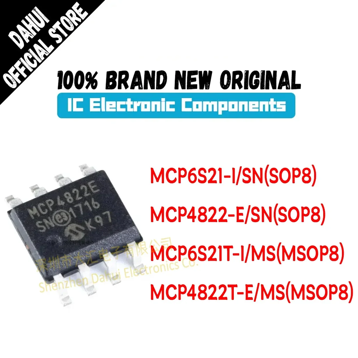 

MCP6S21-I/SN MCP4822-E MCP6S21T-I/MS MCP4822T-E Chip IC New Original